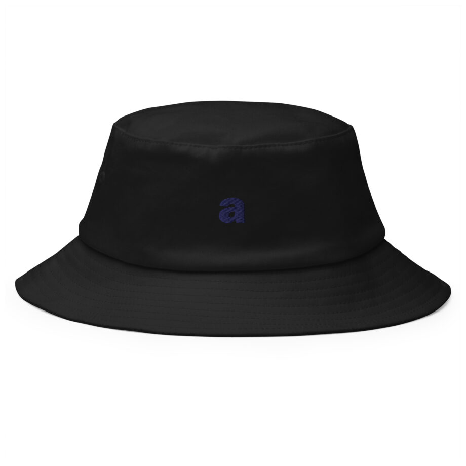 Blue "a" bucket hat embroidered