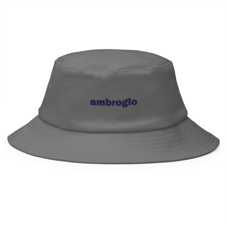 Blue logo bucket hat embroidered