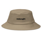 Black logo bucket hat embroidered