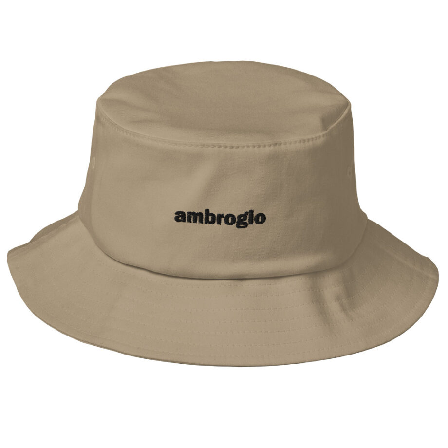 Black logo bucket hat embroidered