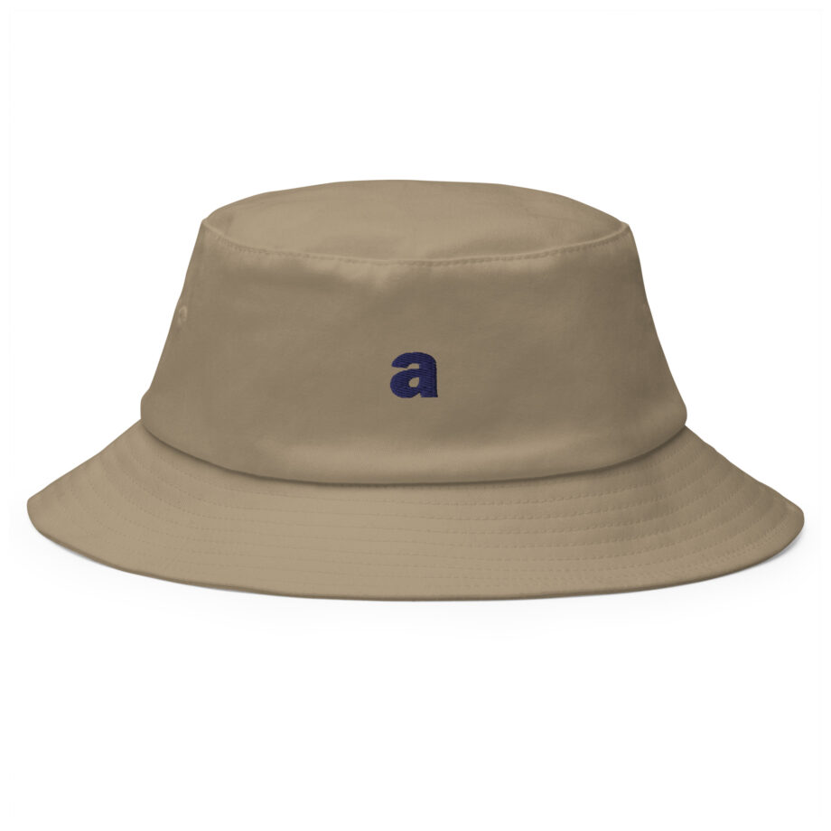 Blue "a" bucket hat embroidered