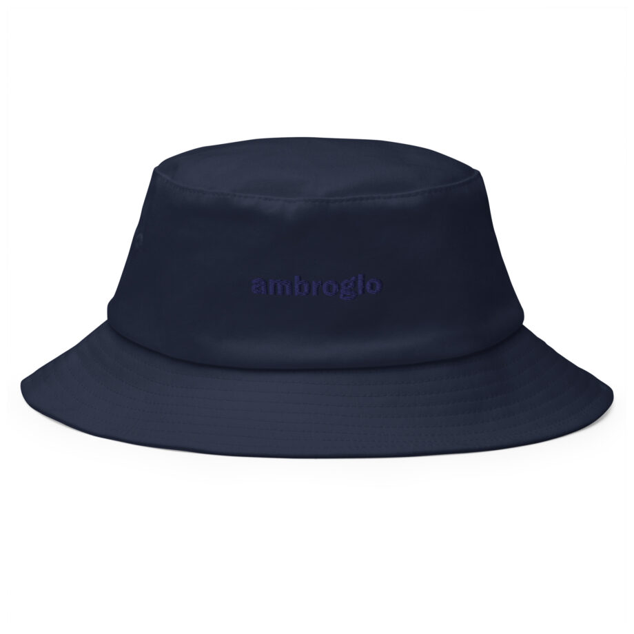 Blue logo bucket hat embroidered