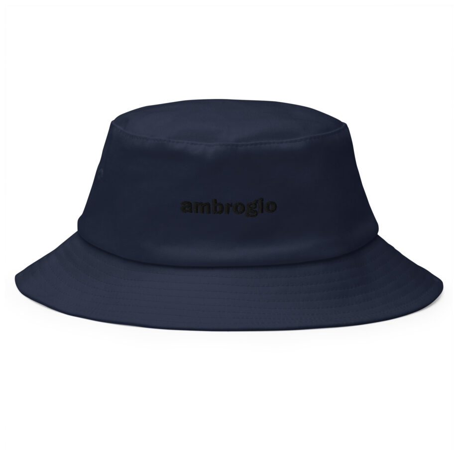 Black logo bucket hat embroidered