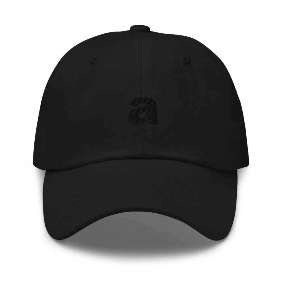 Black “a” dad hat embroidered