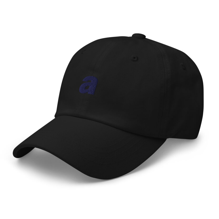 Blue "a" dad hat embroidered