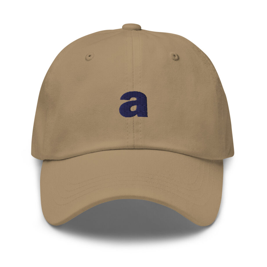 Blue "a" dad hat embroidered