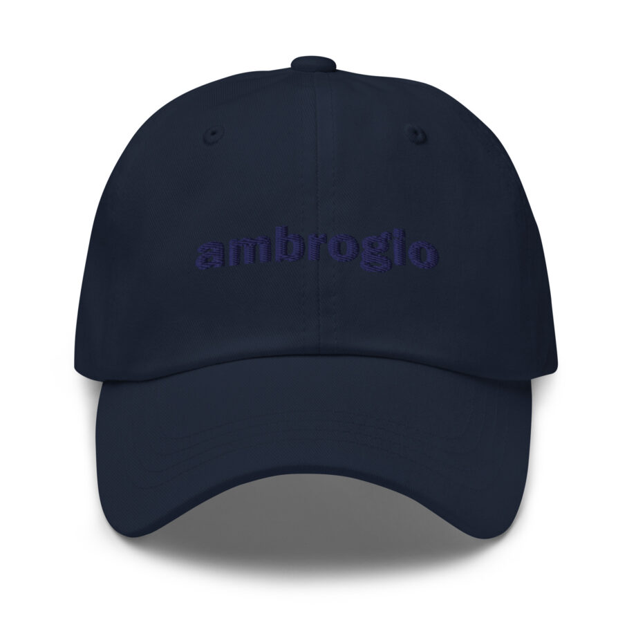 Blue logo dad hat embroidered