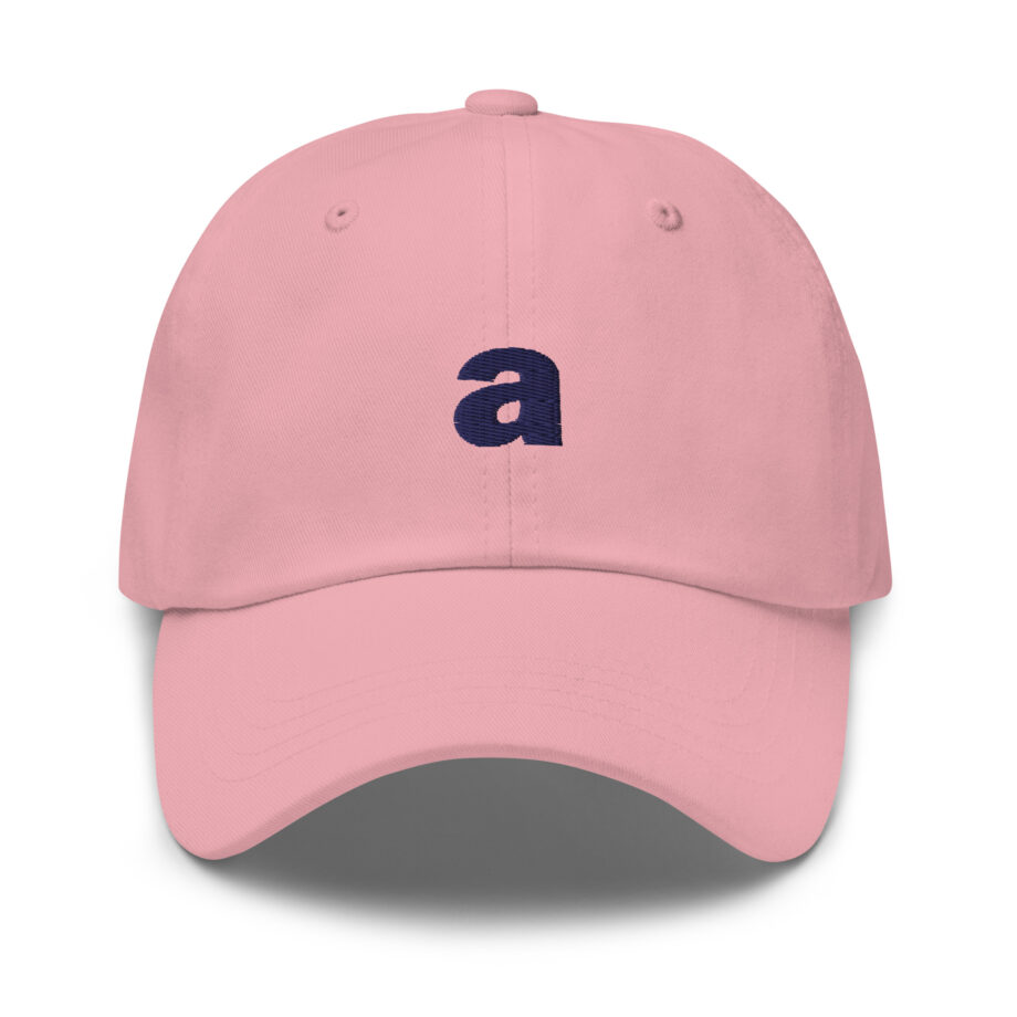 Blue "a" dad hat embroidered