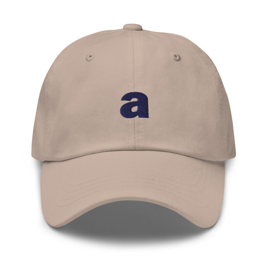 Blue "a" dad hat embroidered