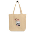 Vintage head & flowers eco tote bag