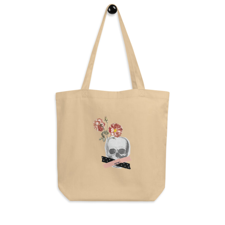 Vintage head & flowers eco tote bag