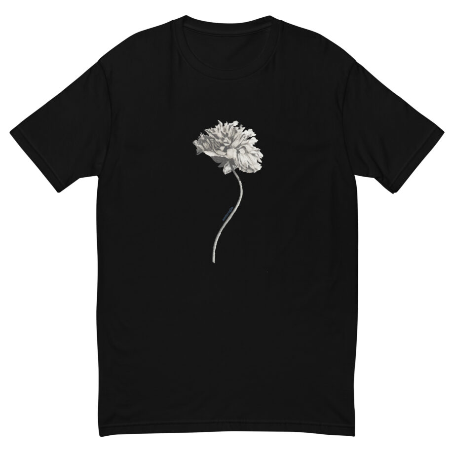 Grey flower men fitted t-shirt