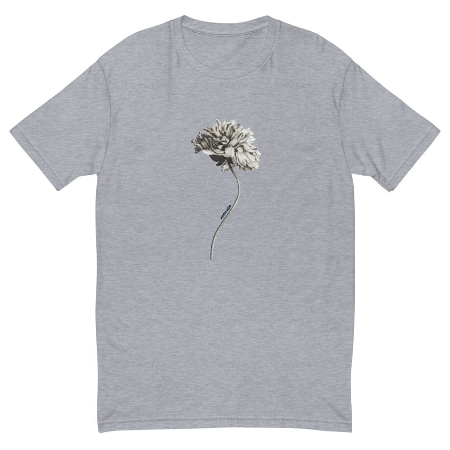 Grey flower men fitted t-shirt