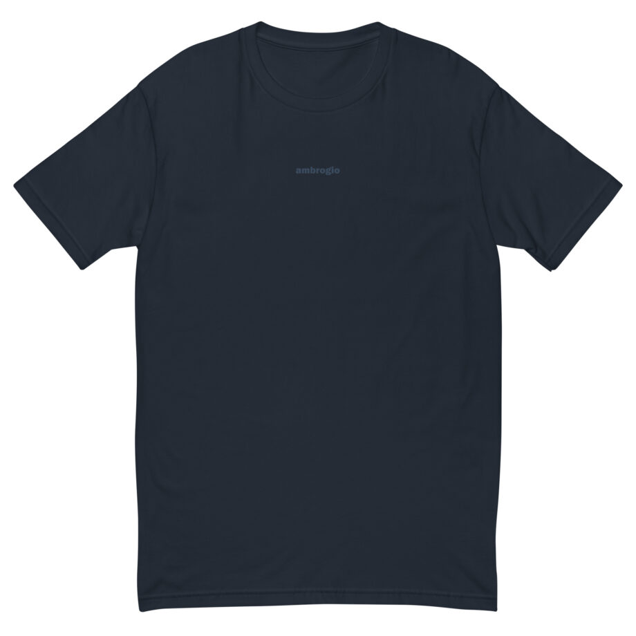 Centered blue logo men fitted t-shirt