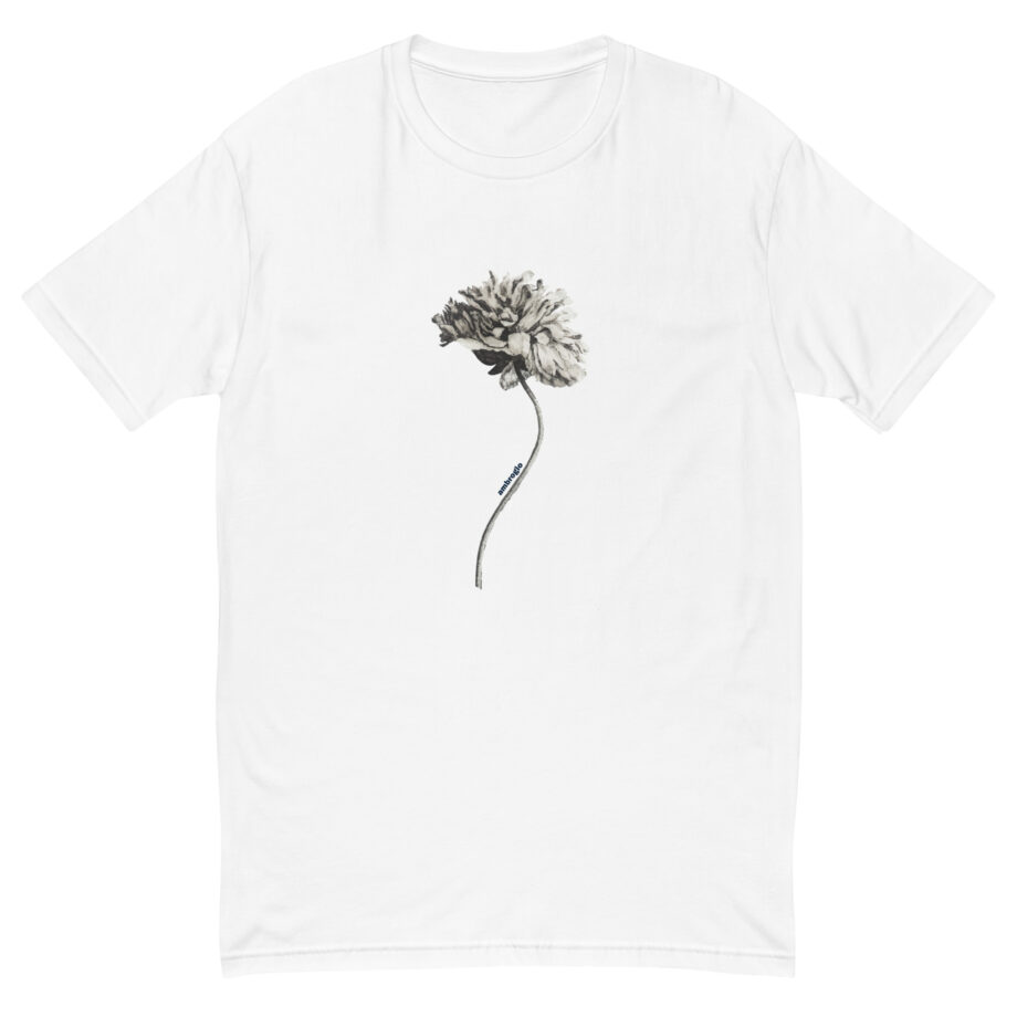 Grey flower men fitted t-shirt