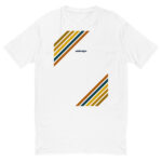 Double retro lines men fitted t-shirt