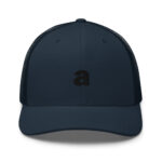 Black “a” trucker hat embroidered