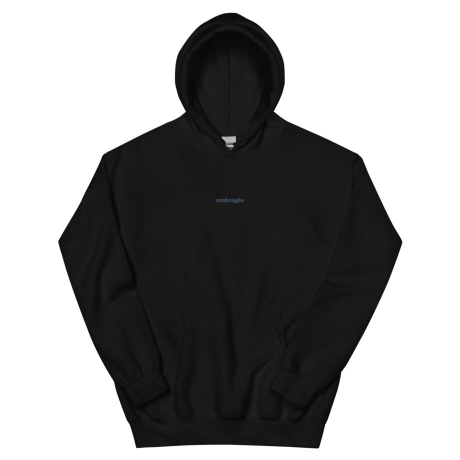 Centered blue logo unisex hoodie