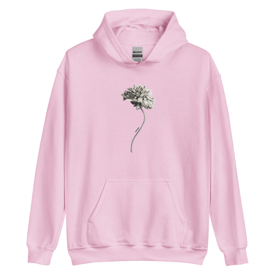 Grey flower unisex hoodie