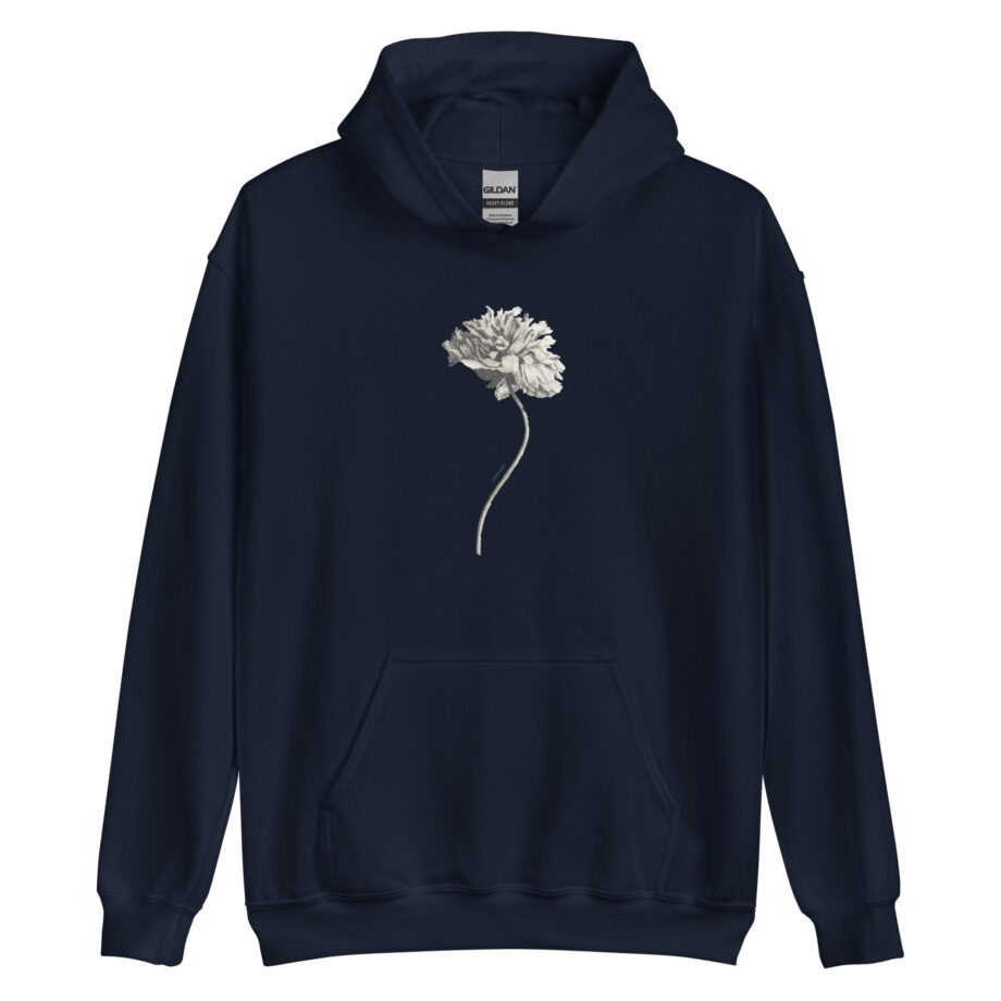 Grey flower unisex hoodie