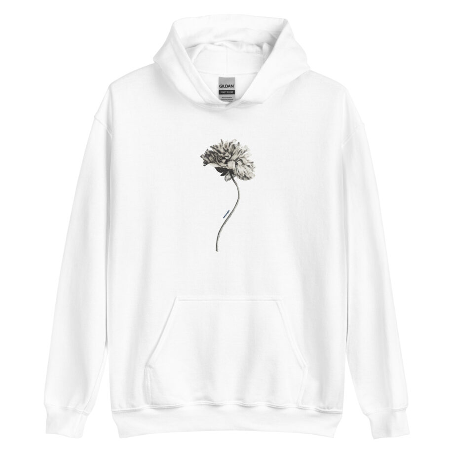 Grey flower unisex hoodie