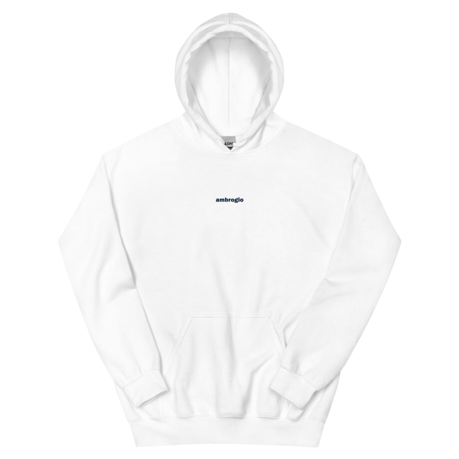 Centered blue logo unisex hoodie