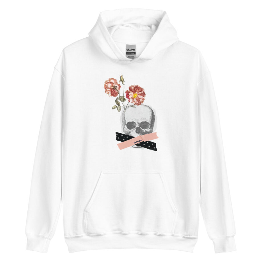 Vintage head & flowers unisex hoodie