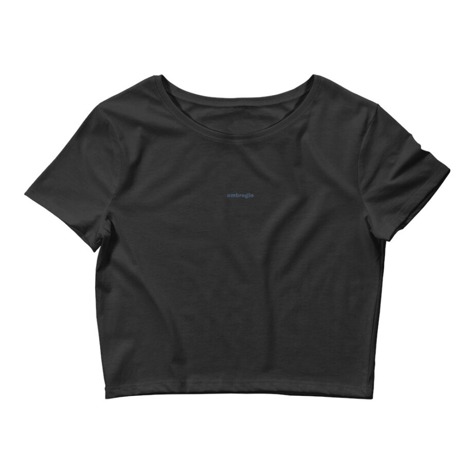 Centered blue logo women crop top