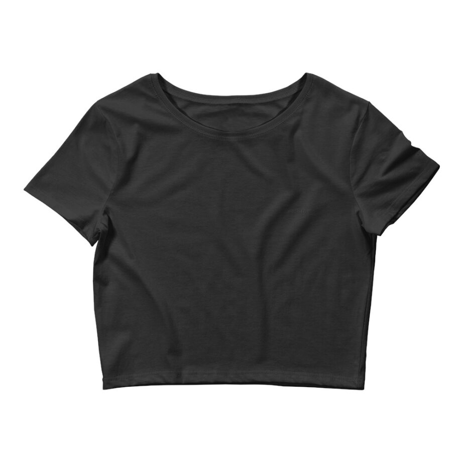 Black logo women crop top embroidered