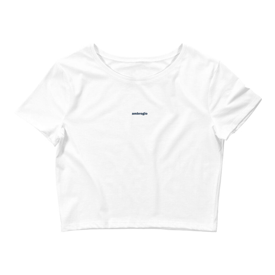 Centered blue logo women crop top