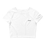Black logo women crop top embroidered