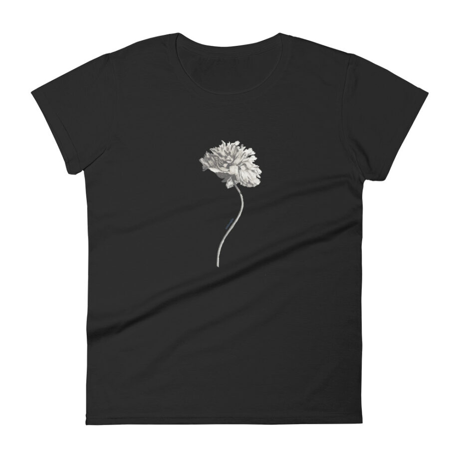 Grey flower women fitted t-shirt