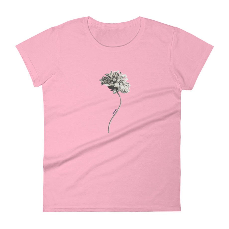 Grey flower women fitted t-shirt