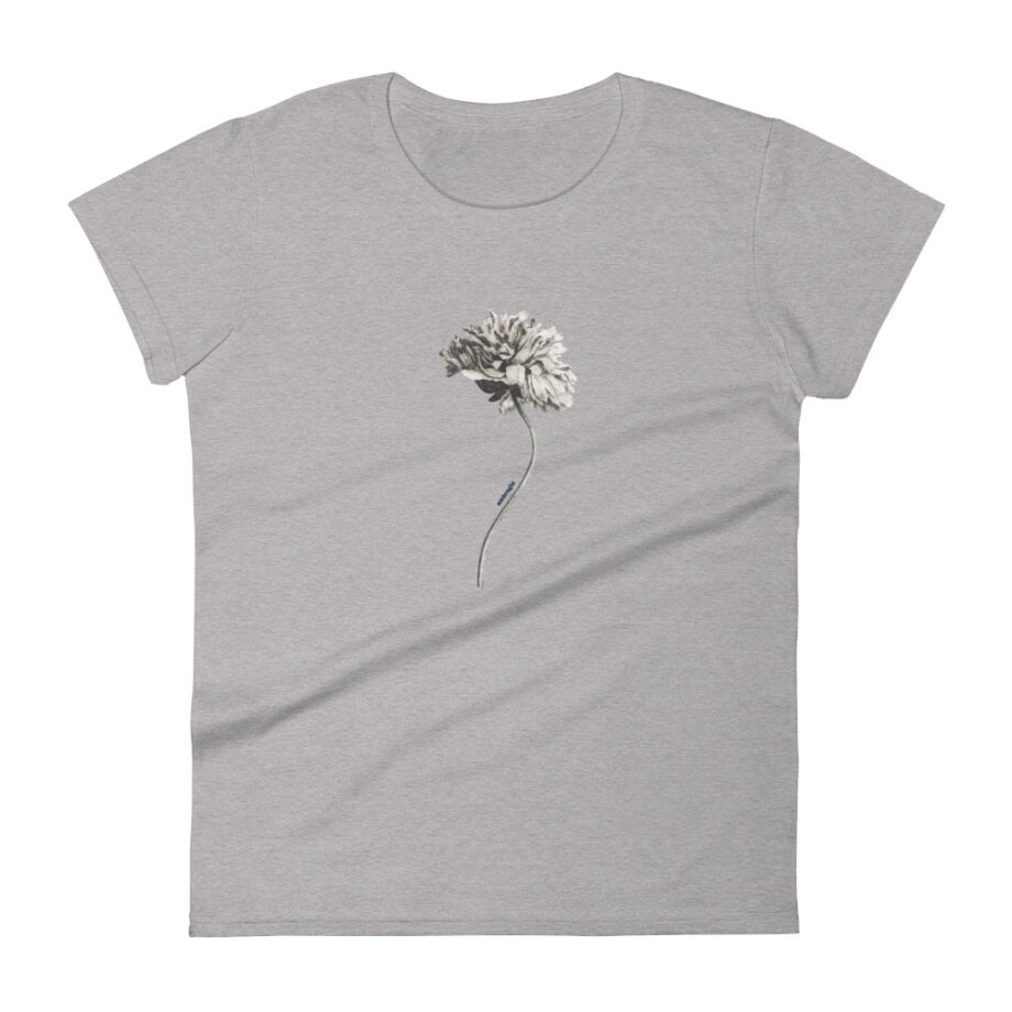 Grey flower women fitted t-shirt