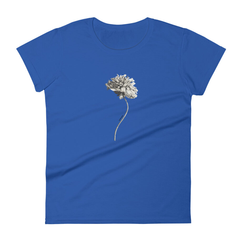 Grey flower women fitted t-shirt