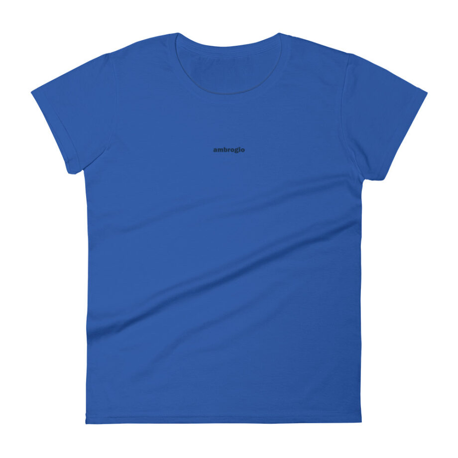 Centered blue logo women fitted t-shirt