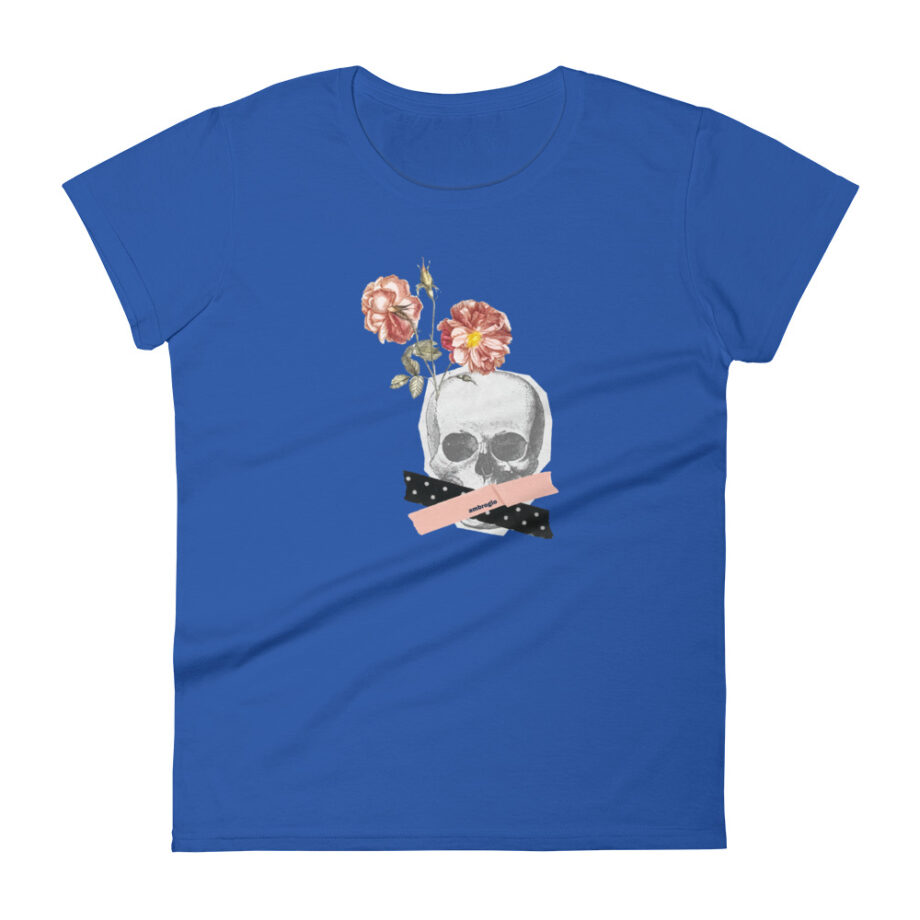 Vintage head & flowers women fitted t-shirt