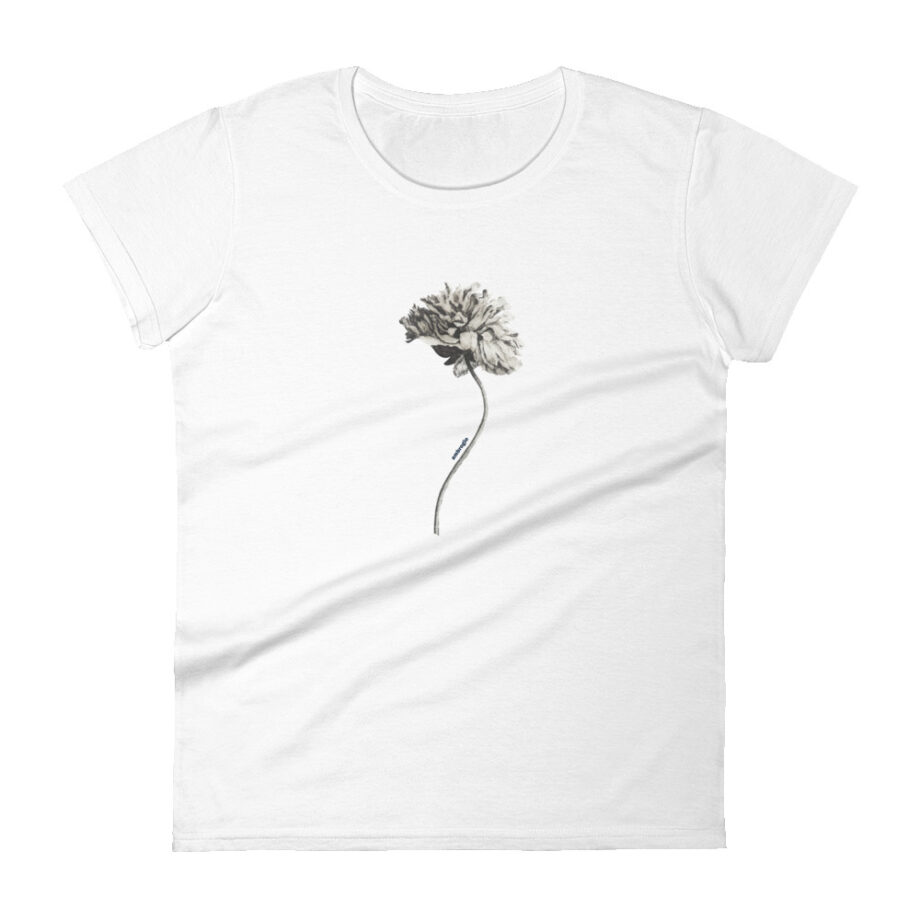 Grey flower women fitted t-shirt