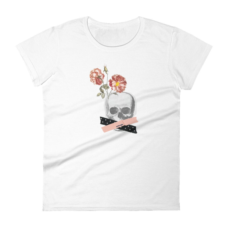 Vintage head & flowers women fitted t-shirt