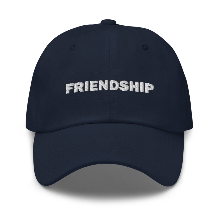 White friendship dad hat embroidered