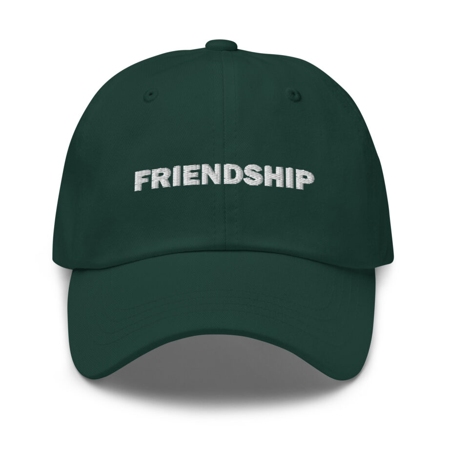 White friendship dad hat embroidered