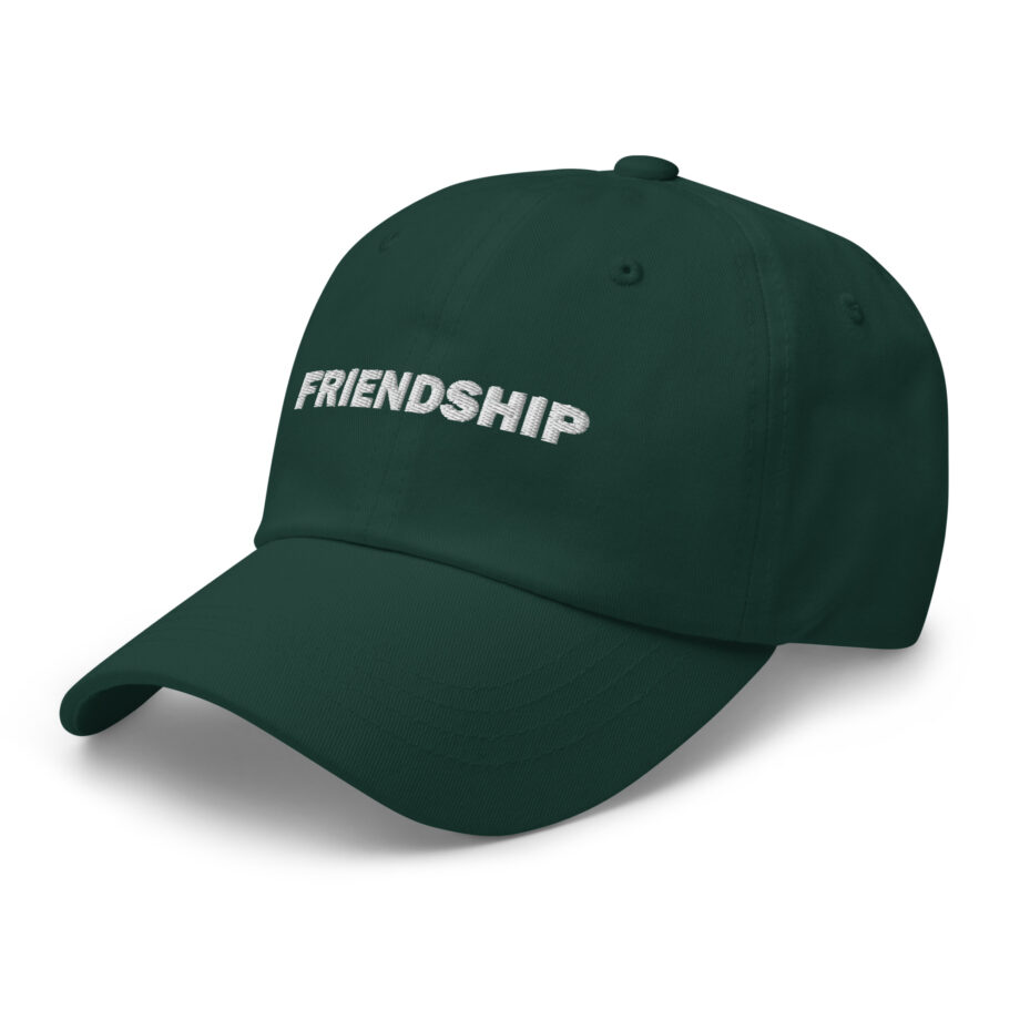 White friendship dad hat embroidered