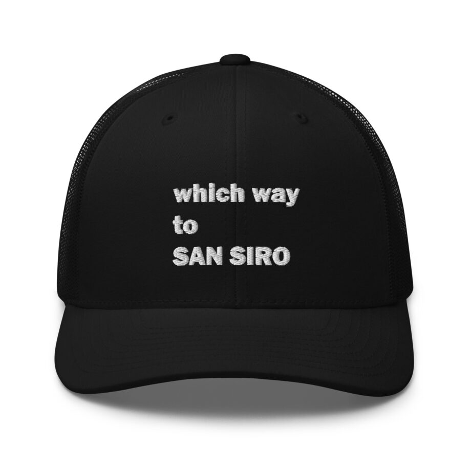 White which way to SAN SIRO trucker hat embroidered