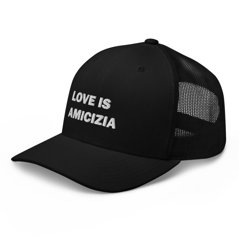 White love is amicizia trucker hat embroidered