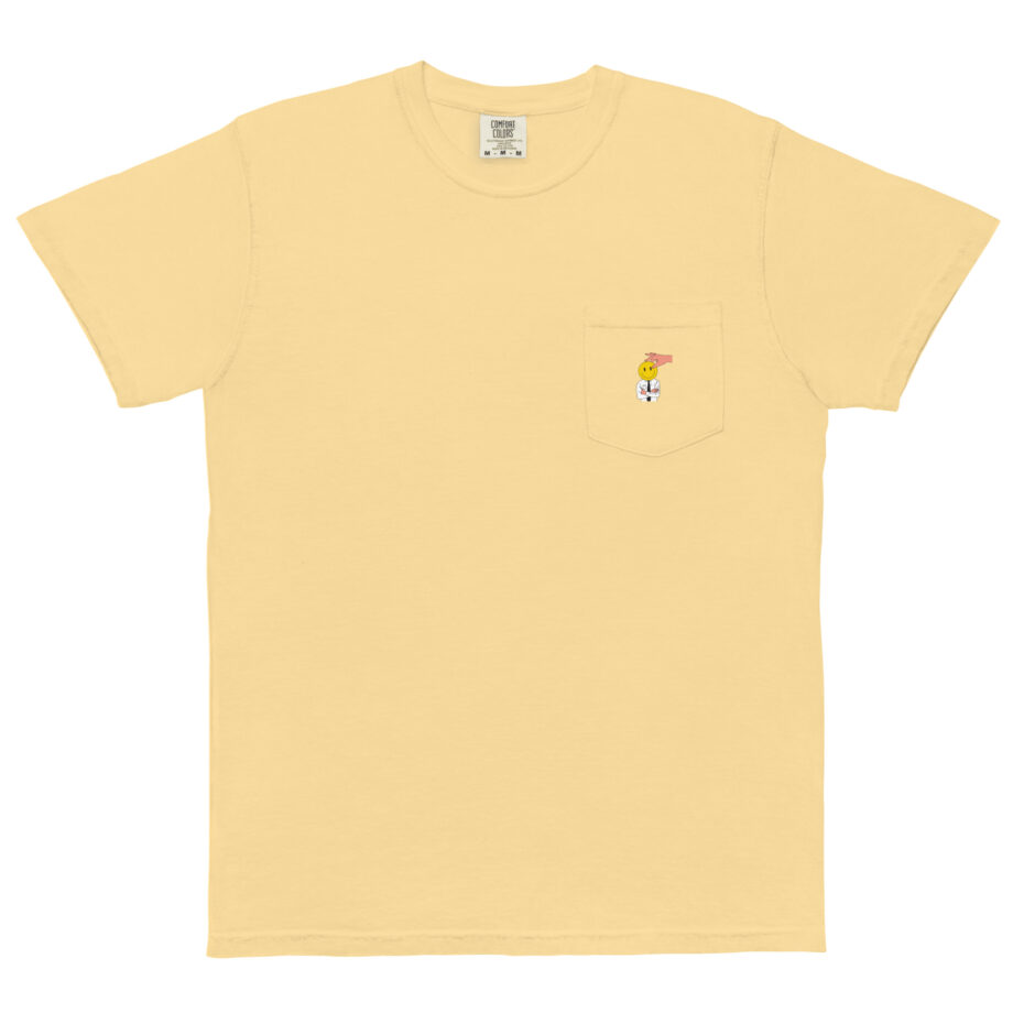 Smiley unisex pocket t-shirt embroidered