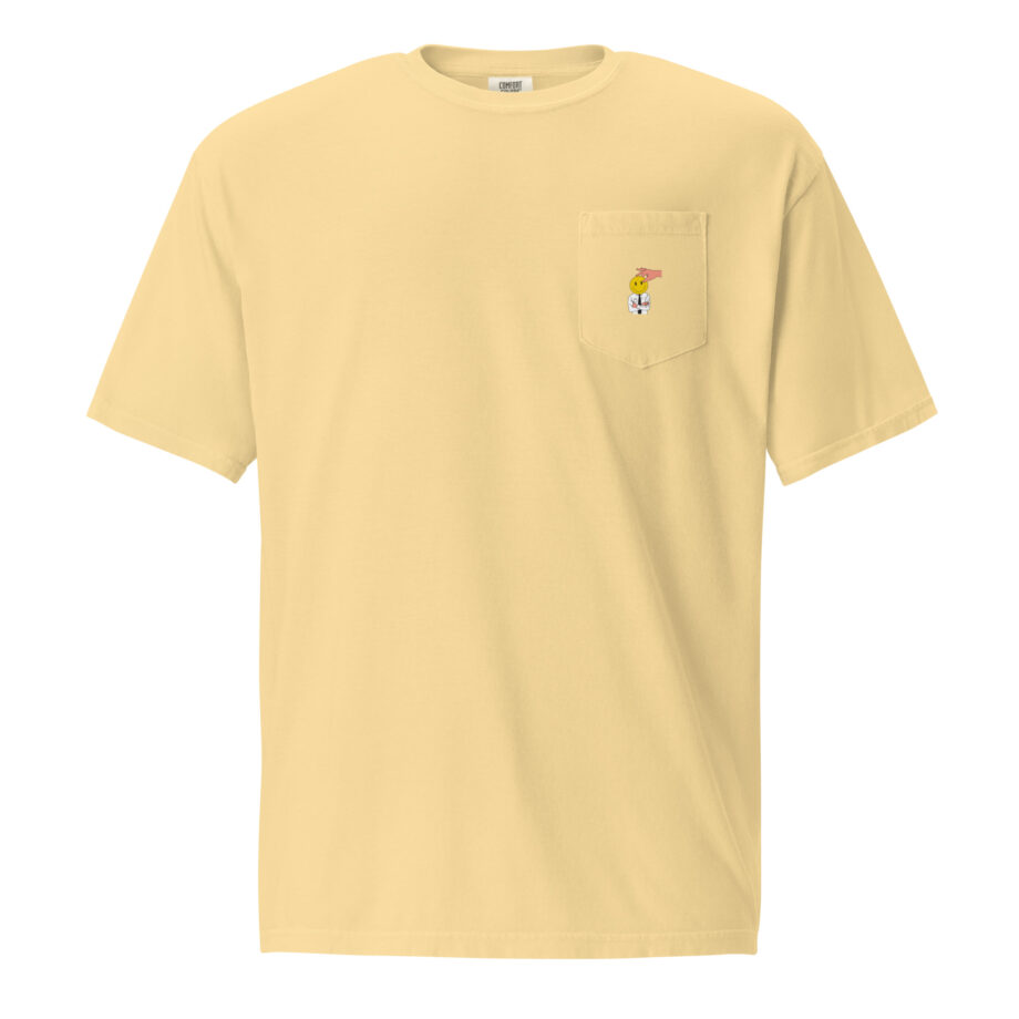 Smiley unisex pocket t-shirt embroidered