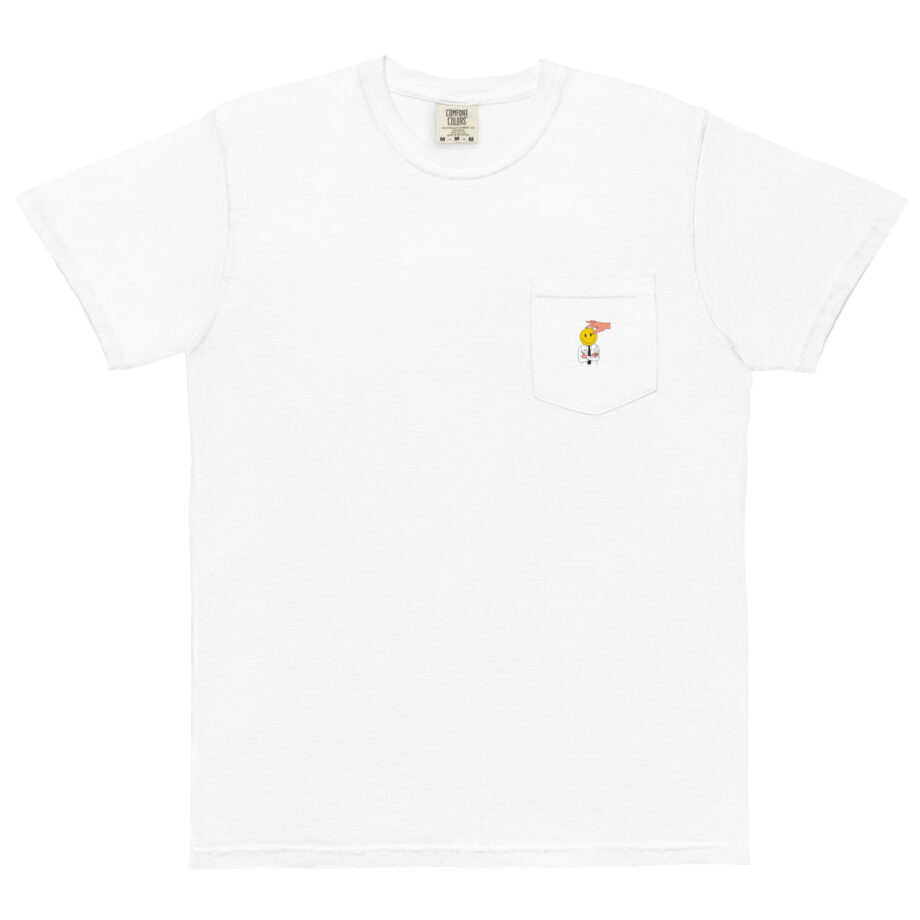 Smiley unisex pocket t-shirt embroidered