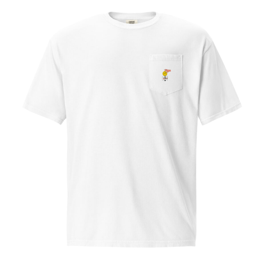 Smiley unisex pocket t-shirt embroidered